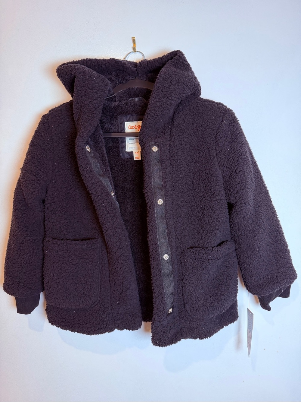 Target Black Sherpa Hooded Puffer Jacket for Kids